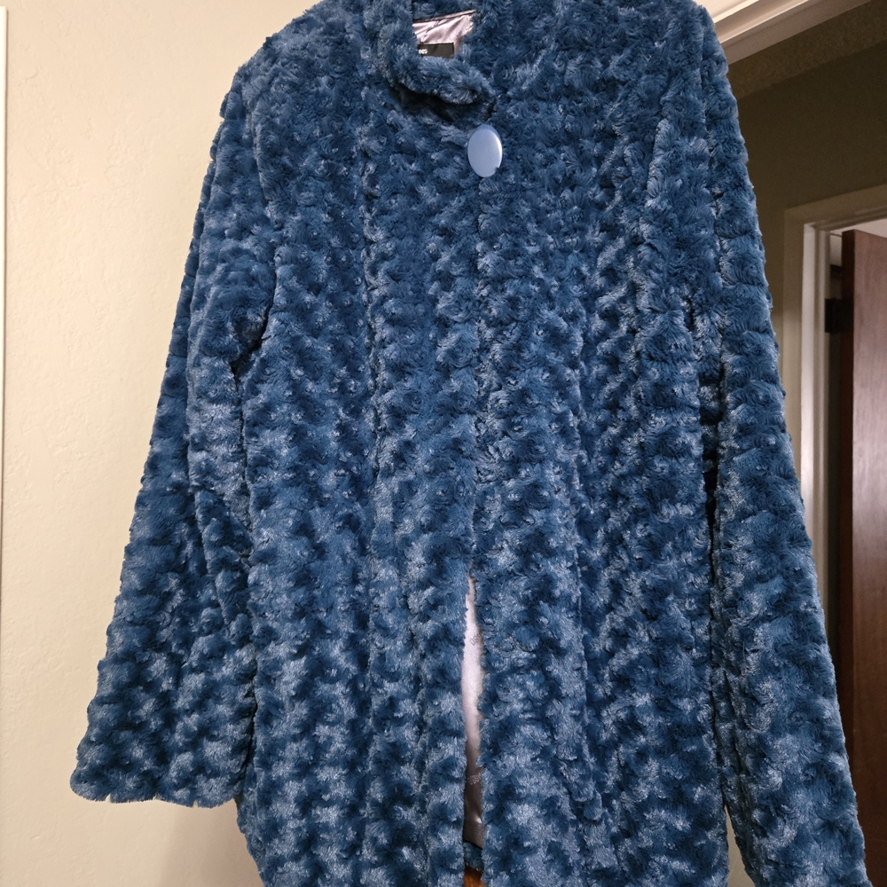 Dennis Basso Blue Teddy Jacket